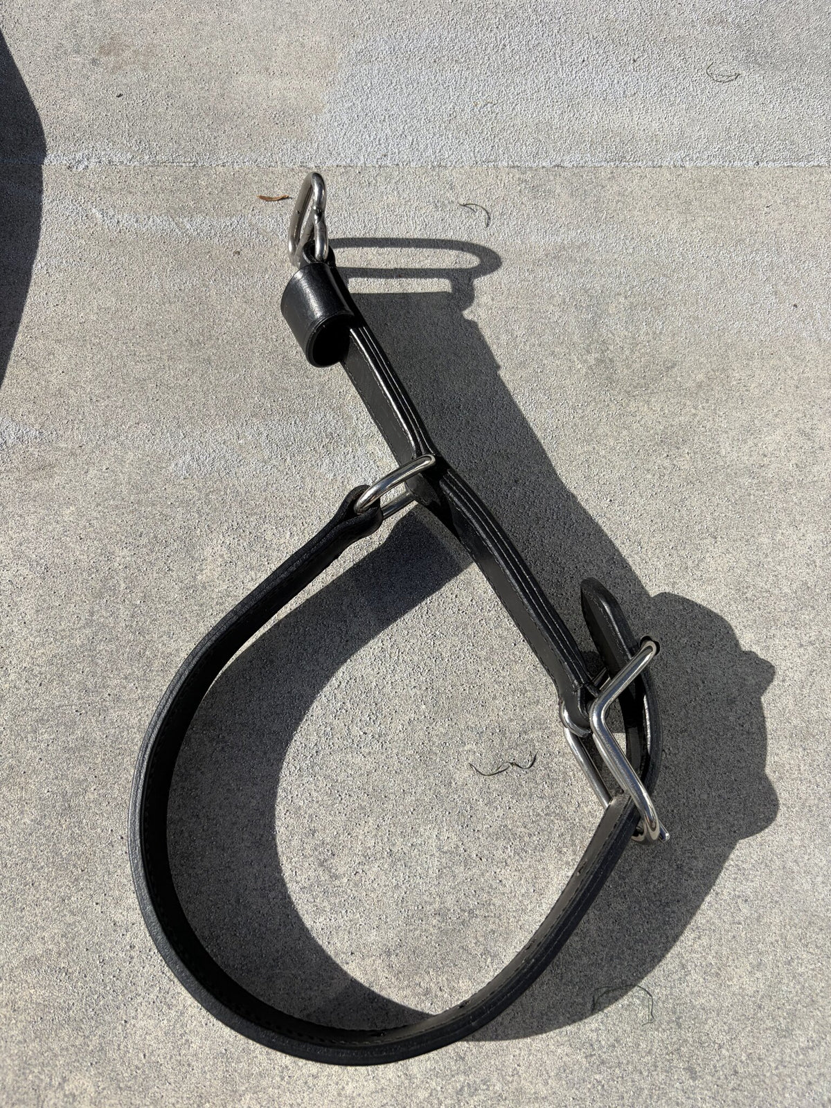 Detail quick-release ligtoog: RVS gesp, ring en draagoog | Mentuig